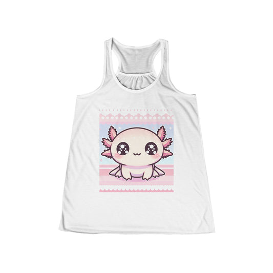 Cute Axolotl Flowy Racerback Tank