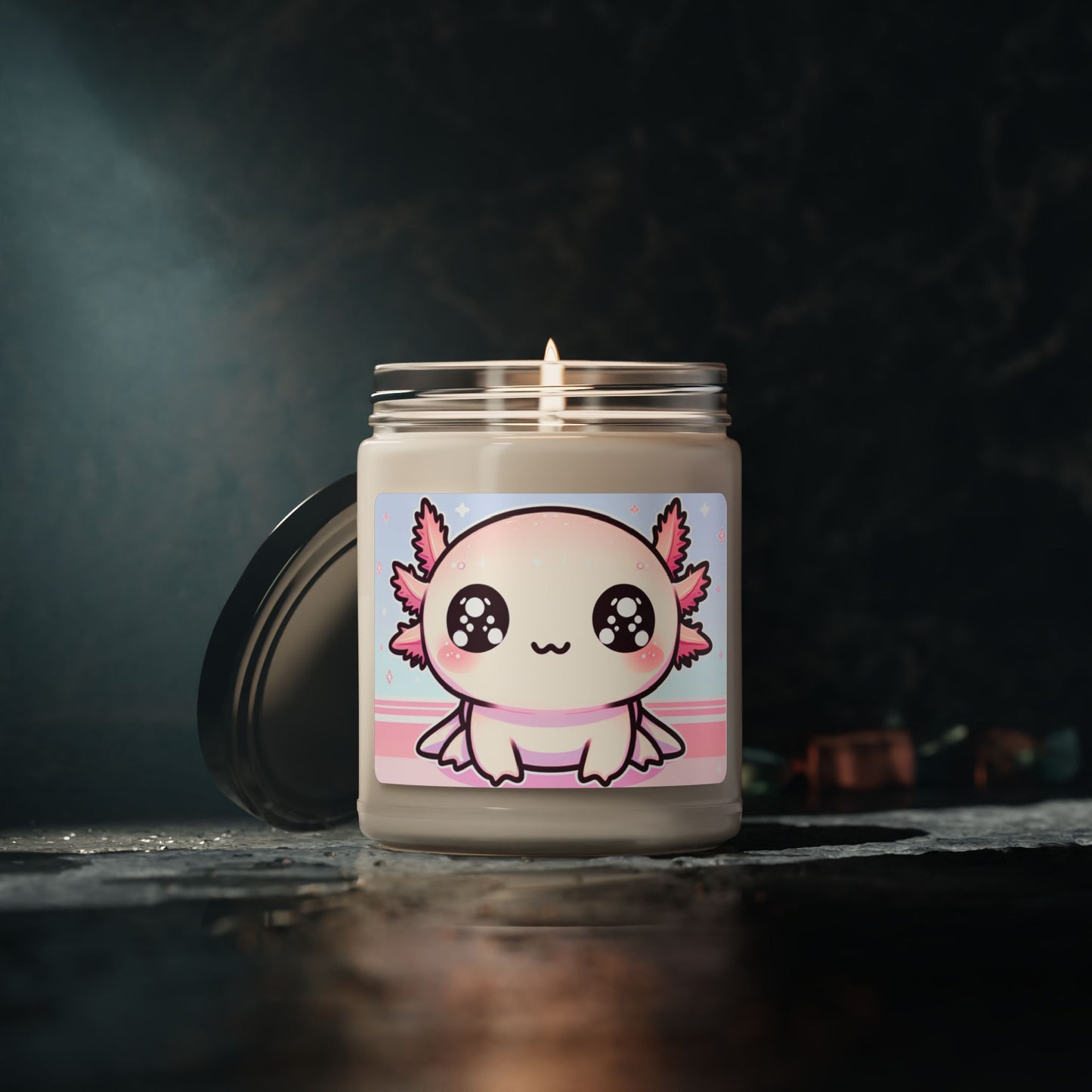 Cute Axolotl Scented Soy Candle, 9oz