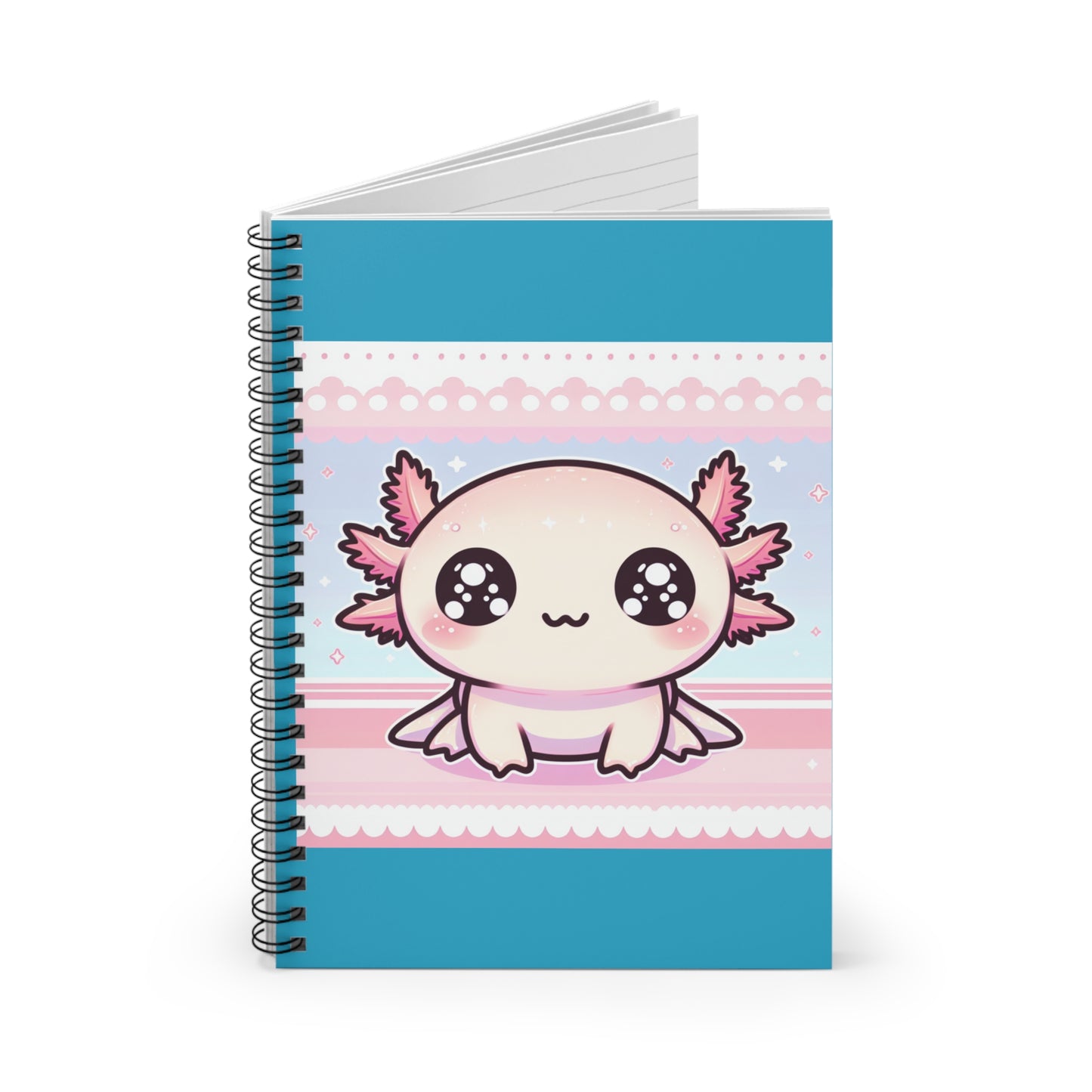 Cute Axolotl Spiral Notebook - Ruled Line