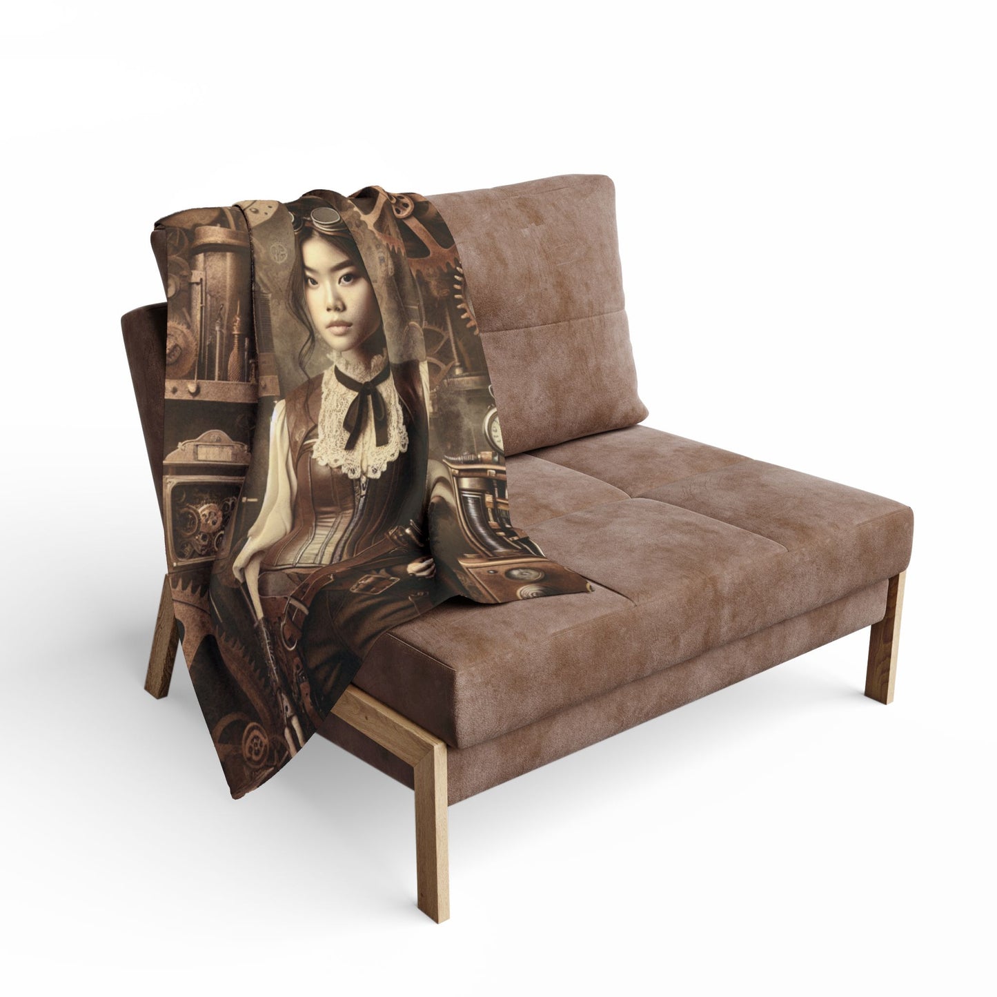 Steampunk Shopgirl Fleece Blanket