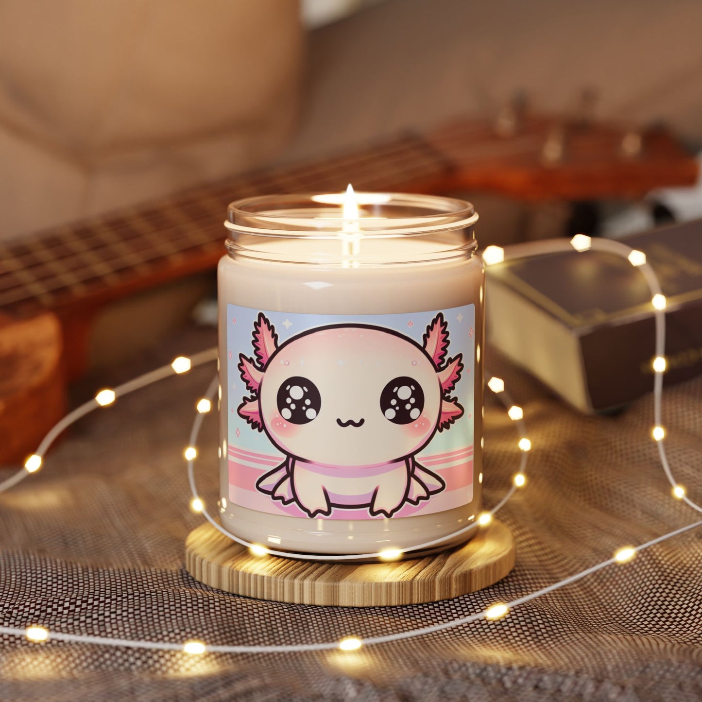 Cute Axolotl Scented Soy Candle, 9oz