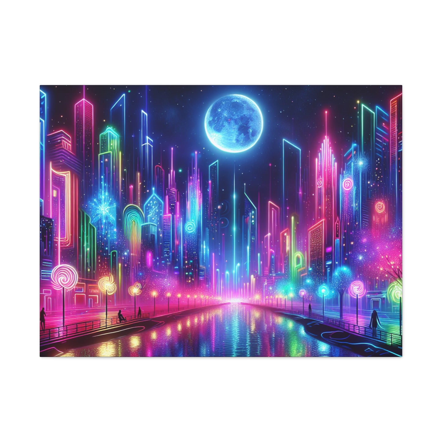 Neon City Canvas Wraps