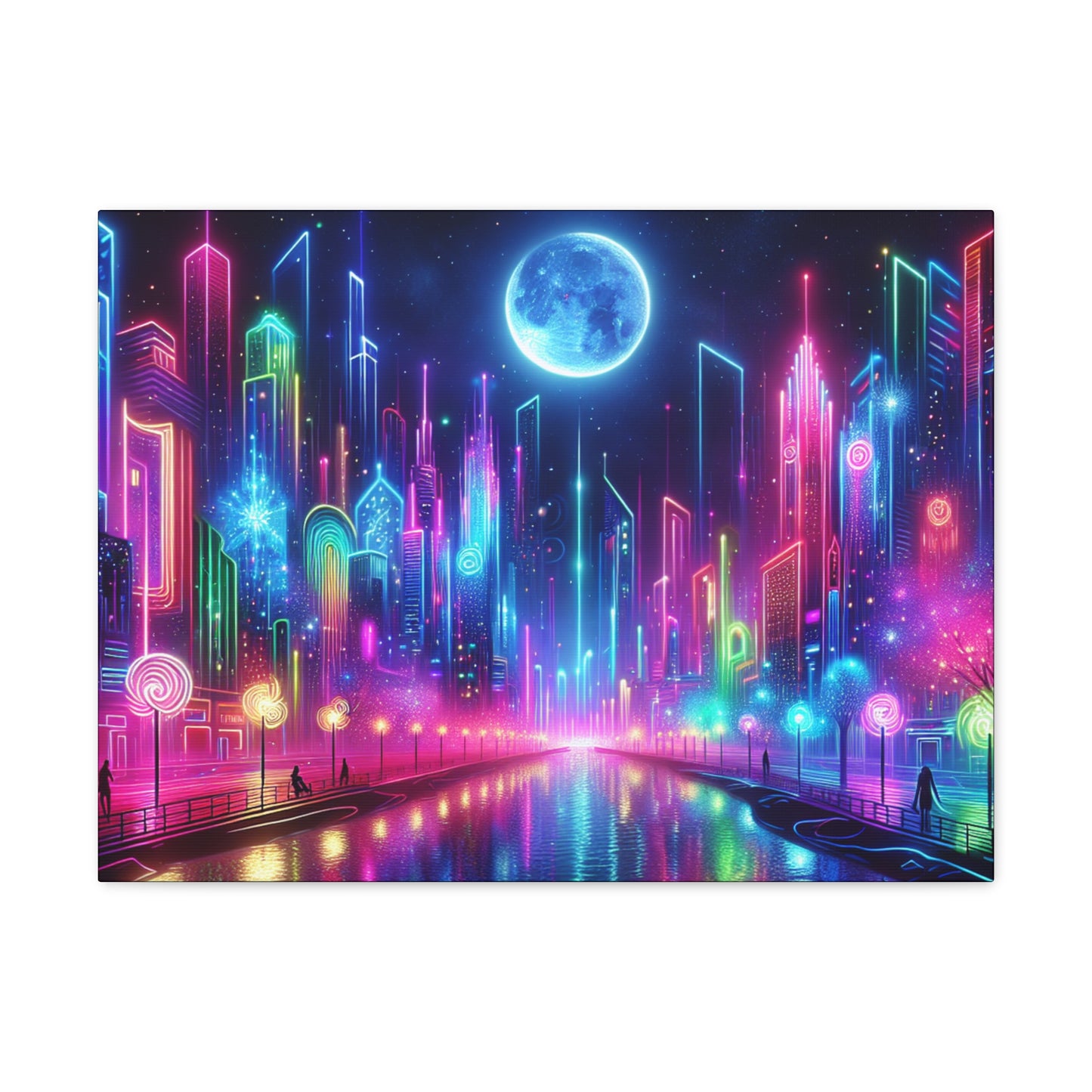 Neon City Canvas Wraps