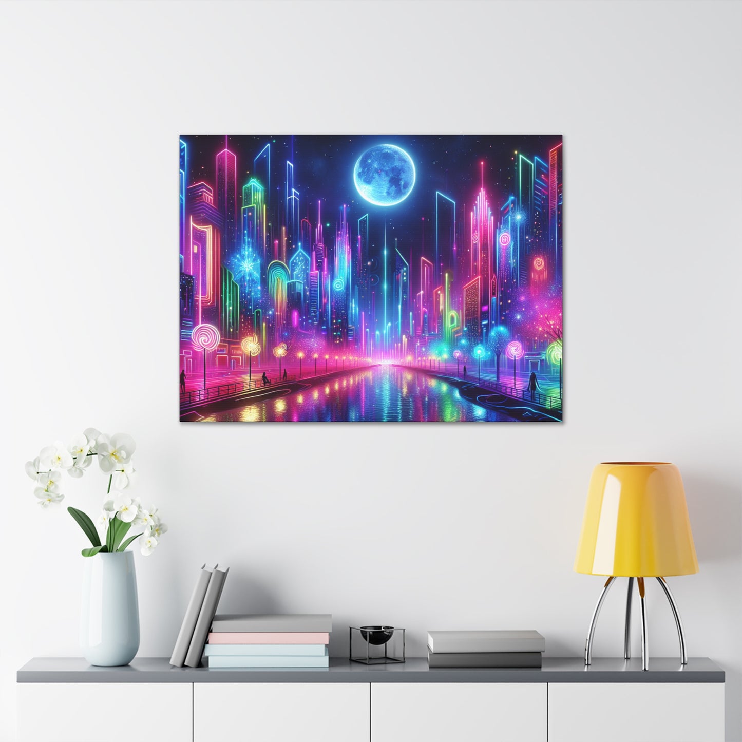 Neon City Canvas Wraps