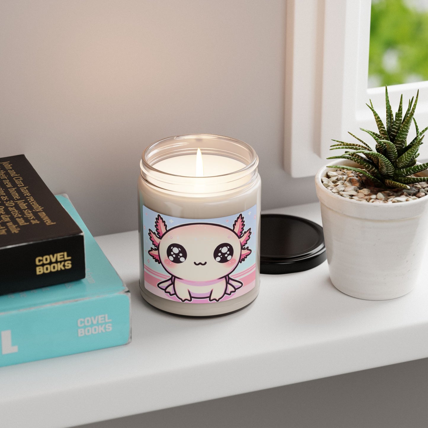 Cute Axolotl Scented Soy Candle, 9oz