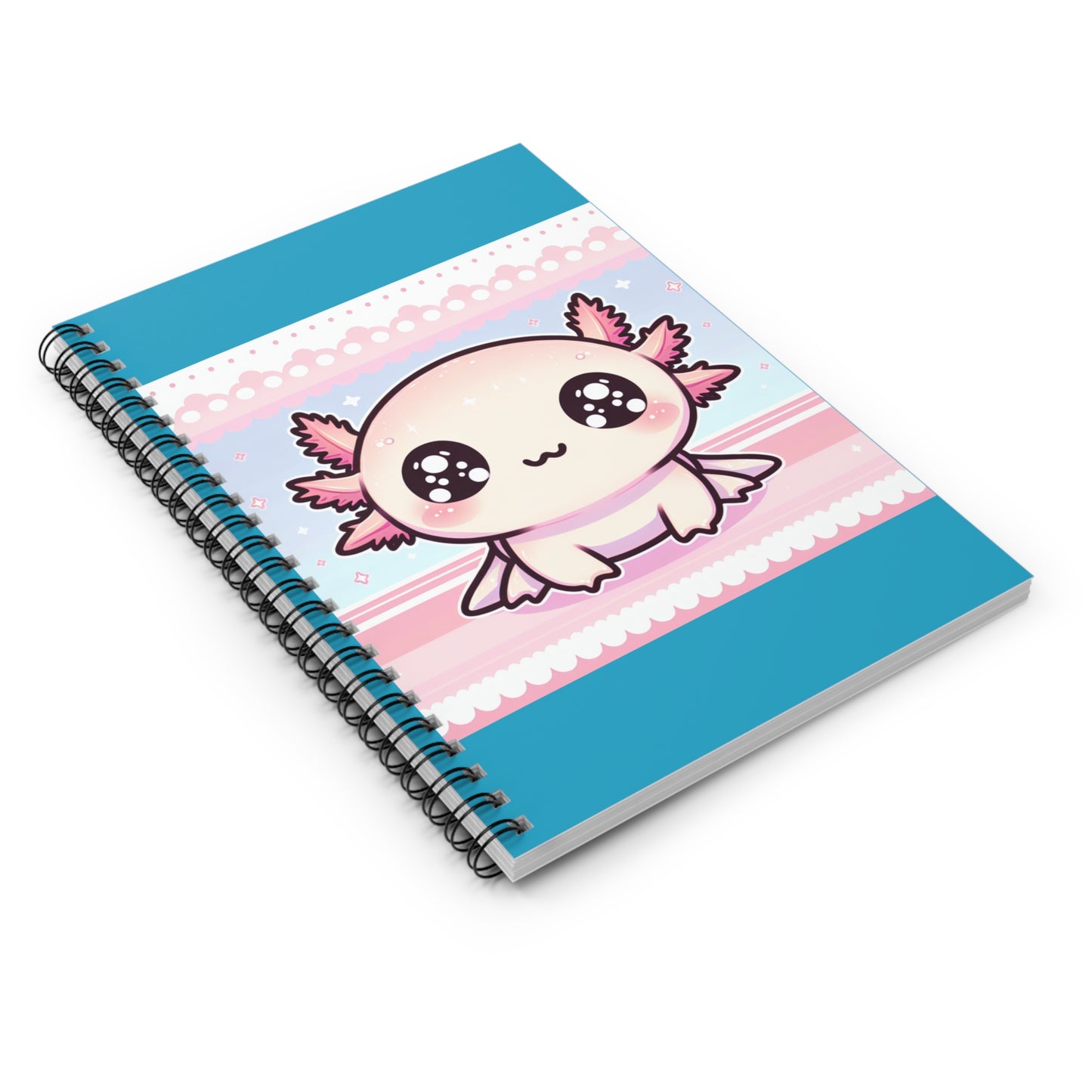 Cute Axolotl Spiral Notebook - Ruled Line