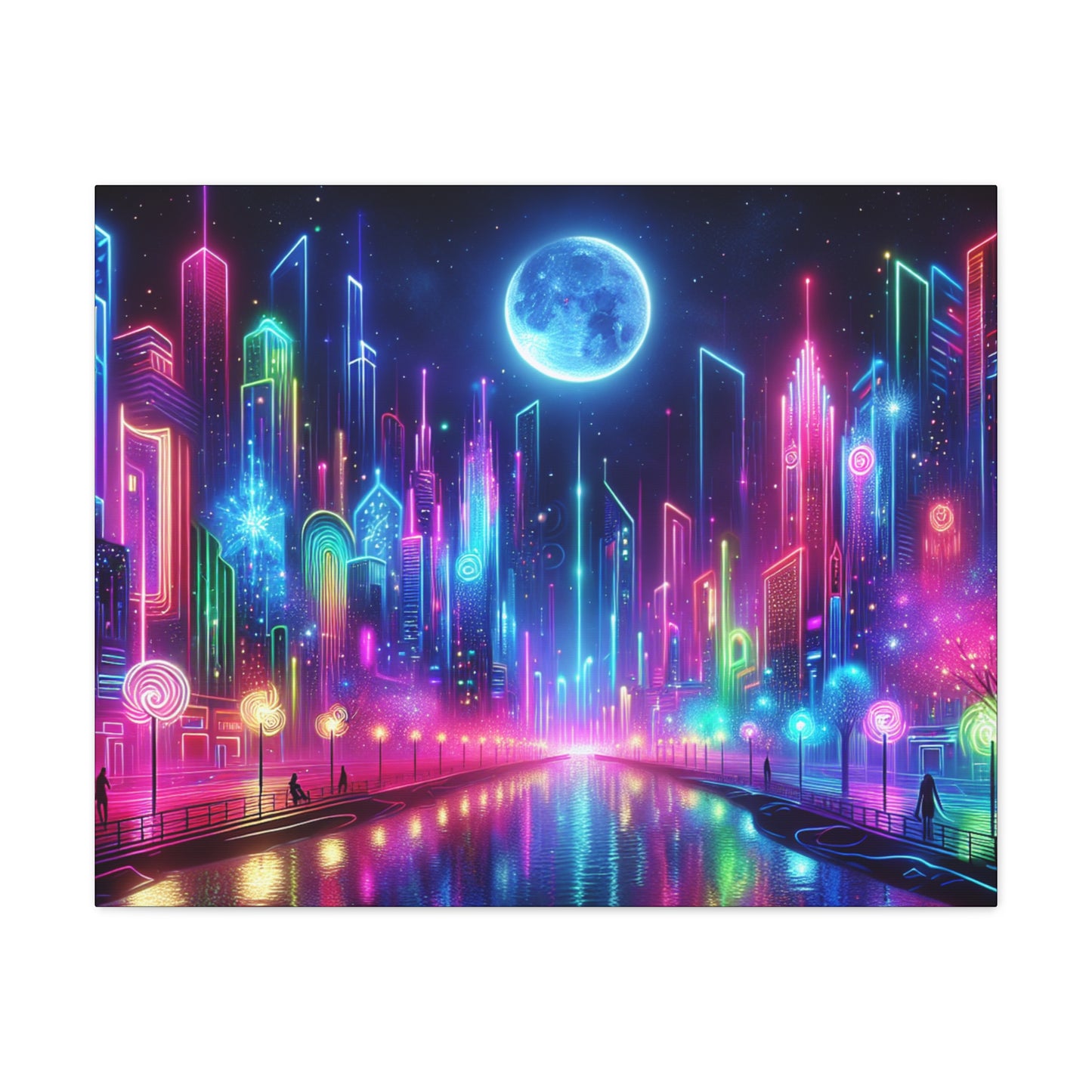 Neon City Canvas Wraps