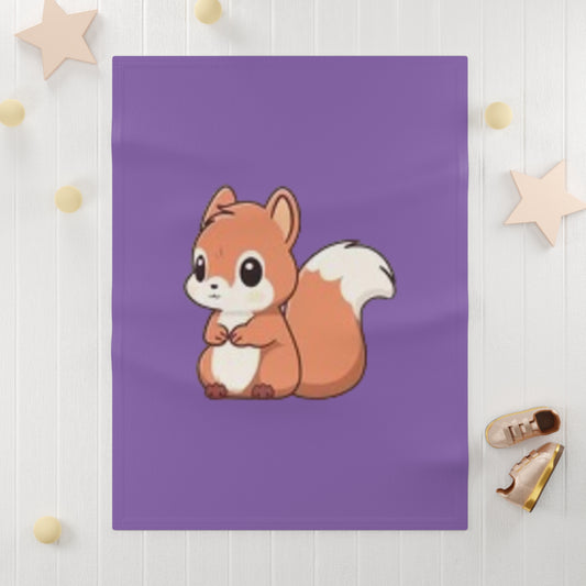 Soft Fleece Squirrel Baby Blanket